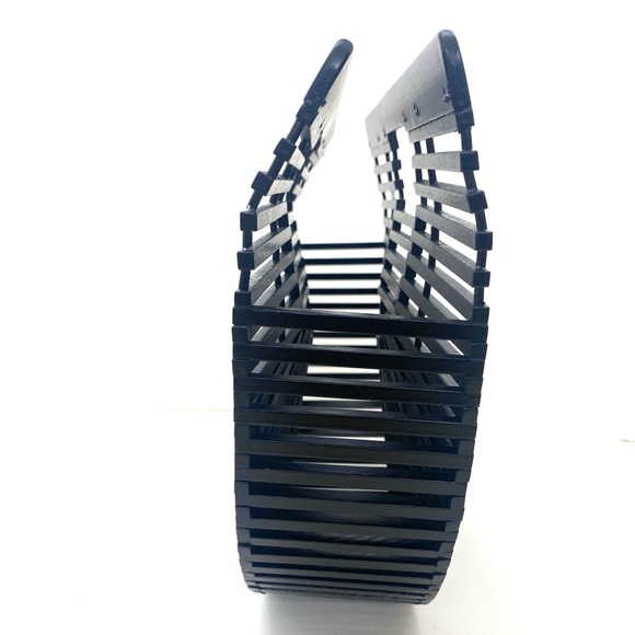 Women’s Black Mini Ark Top Handle Bamboo Tote - Picture 5 of 6